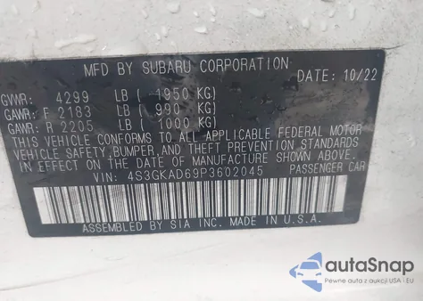 2023 Subaru Impreza Premium из США, поврежденный, VIN 4S3GKAD69P3602045